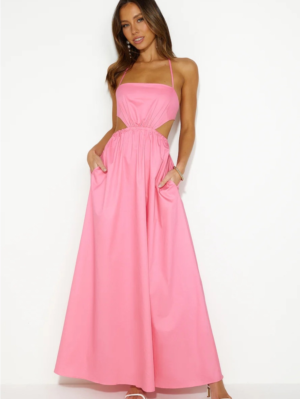 HELLO MOLLY Should We Go Maxi Dress Pink